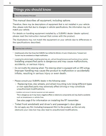 subaru chiffon 2020-2021 owners manual in english